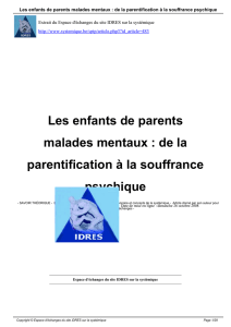 Les enfants de parents malades mentaux