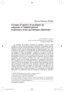 Groupes d`analyse de pratiques de soignants à l`hôpital général