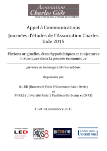 Appel à communications - Association Charles Gide