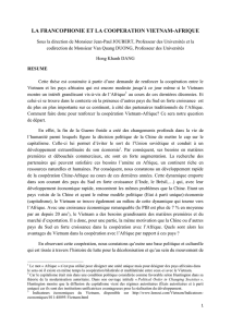 la francophonie et la cooperation vietnam-afrique