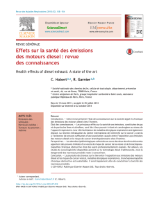 Effets sur la santé des émissions des moteurs diesel : revue
