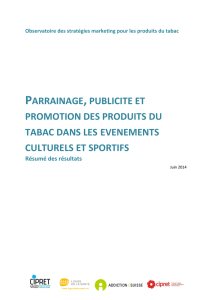 PARRAINAGE,PUBLICITE ET PROMOTION DES PRODUITS DU