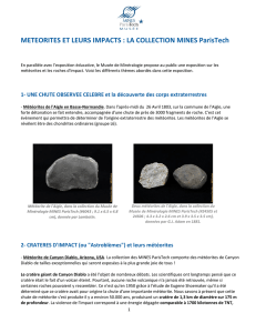 METEORITES ET LEURS IMPACTS : LA