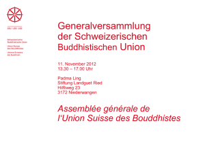 projet fête du Bouddha - Schweizerische Buddhistische Union