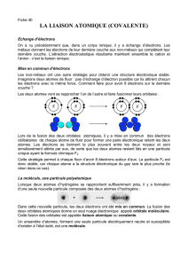 la liaison atomique (covalente)