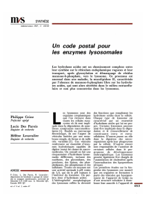 Un les code postal pour enzymes lysosomales - iPubli
