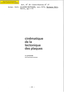 Cinématique de la tectonique des plaques