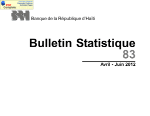Bulletin Statistique 83 - Banque de la République d`Haïti