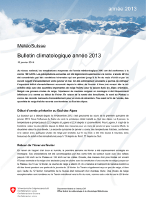Bulletin climatologique année 2013 année 2013