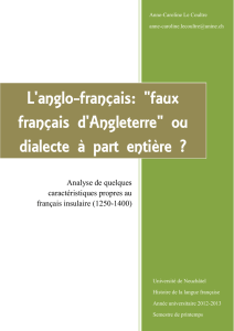 L`anglo-français: "faux français d`Angleterre" ou dialecte à part entière