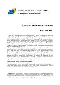 L`économie du changement climatique