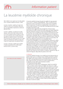 La leucémie myéloïde chronique - Sociéte Française d`hématologie