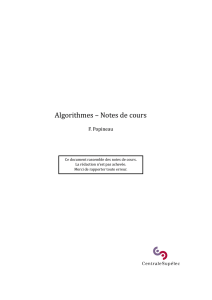 Algorithmes – Notes de cours