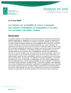 Les facteurs de probabilité de retour à domicile des patients
