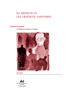 le médecin et les urgences sanitaires