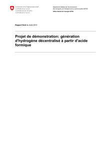 génération d`hydrogène décentralisé à partir d`acide