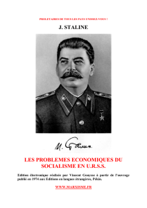 Les problèmes économiques du socialisme en URSS