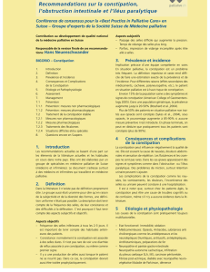 Constipation, obstruction intestinale, iléus paralytique