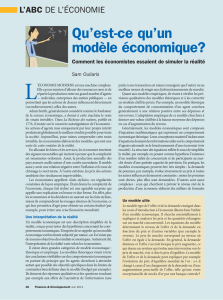 L`abc de l`&eacute;conomie - Qu`est-ce qu`un mod&egrave;le &eacute;conomique?