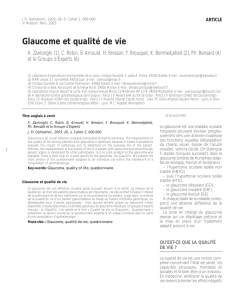 Glaucome et qualité de vie