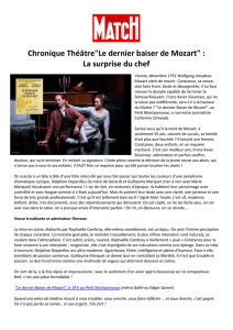 Chronique Théâtre"Le dernier baiser de Mozart" : La surprise du chef