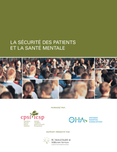 la sécurité des patients et la santé mentale