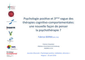 La psychologie positive, troisième vague des thérapies cognitives et