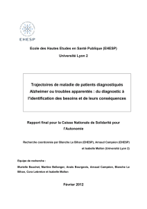 Rapport Trajectoires de maladies d`Alzheimer CNSA 2012