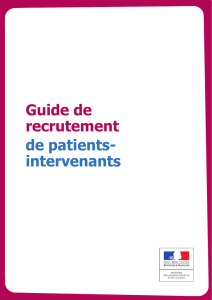 Guide de recrutement de patients- intervenants