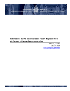 Estimations du PIB potentiel et de l`écart de production du Canada