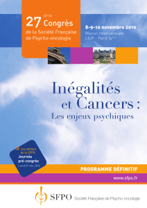 Programme du congrès - Société française de Psycho