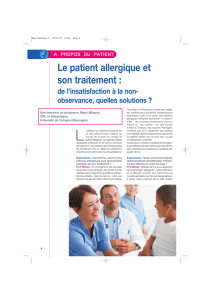 Le patient allergique et son traitement
