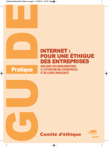 Internet : pour une éthique des entreprises