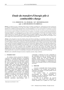 Etude du transfert d`énergie pile à combustible