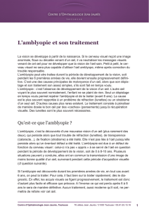 L`amblyopie et son traitement - Centre d`Ophtalmologie Jean Jaurès