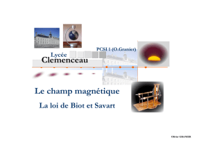 Champ magnétique et loi de Biot et Savard