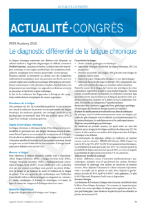 IRON Academy 2016 Le diagnostic différentiel de la fatigue chronique