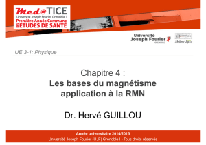 Chapitre 4 : Les bases du magnétisme application à la RMN Dr