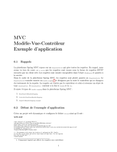 MVC Modèle-Vue-Contrôleur Exemple d`application