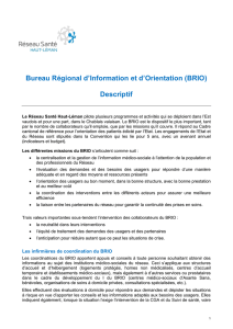Bureau Régional d`Information et d`Orientation (BRIO) Descriptif