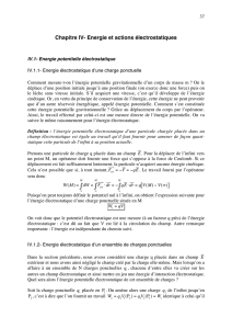 Energie et actions electrostatiques