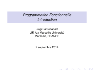 Programmation Fonctionnelle Introduction