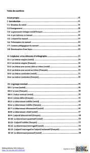 Table des matières Avant propos 13 I- Introduction 15 II
