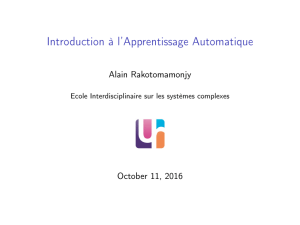 Introduction à l`Apprentissage Automatique