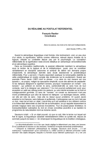 du réalisme au postulat référentiel