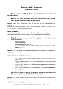 Quelques règles de syntaxe - Site des Lettres Académie de Rouen