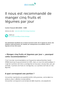 Il nous est recommandé de manger cinq fruits et légumes