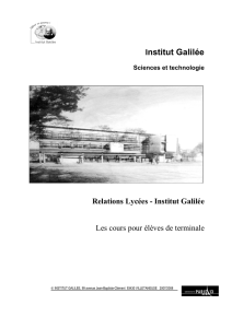 Proposition Institut Galilée - Université Paris 13