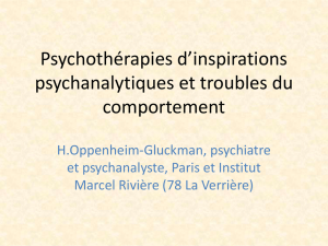 Psychothérapies psychanalytiques et troubles du