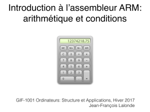 14. ARM -- arithmétique et conditions.key